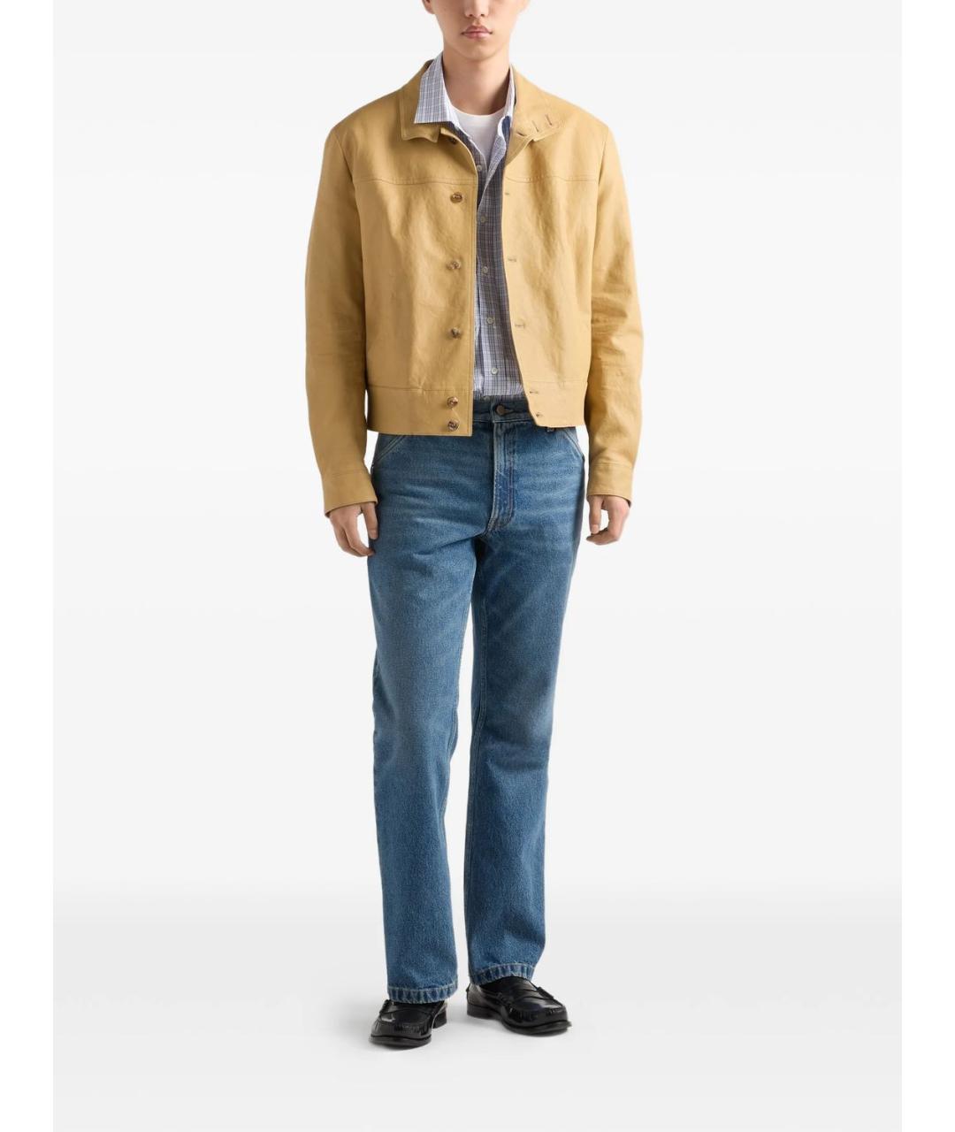 PRADA Синие хлопковые прямые джинсы, фото 2