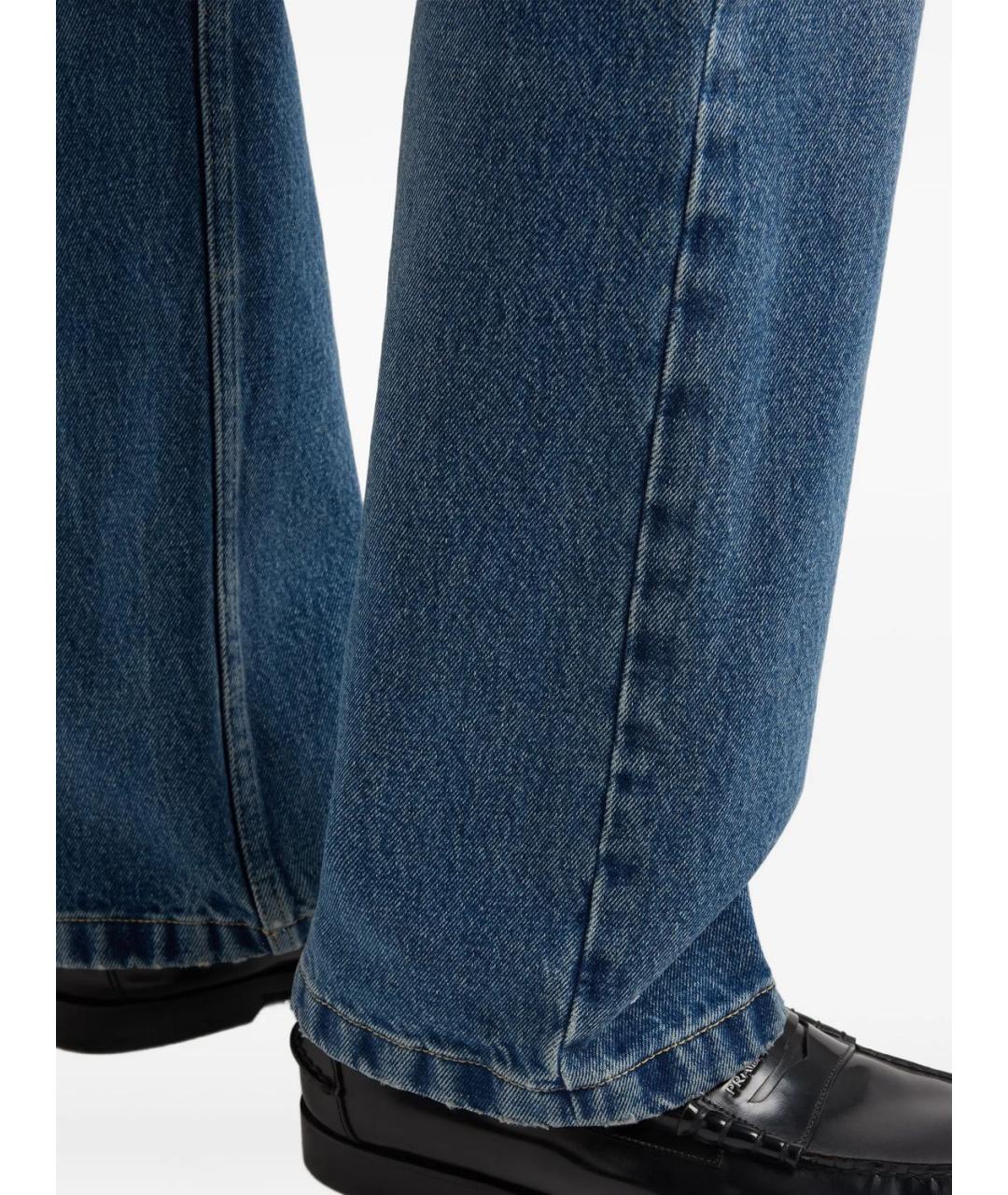 PRADA Синие хлопковые прямые джинсы, фото 4