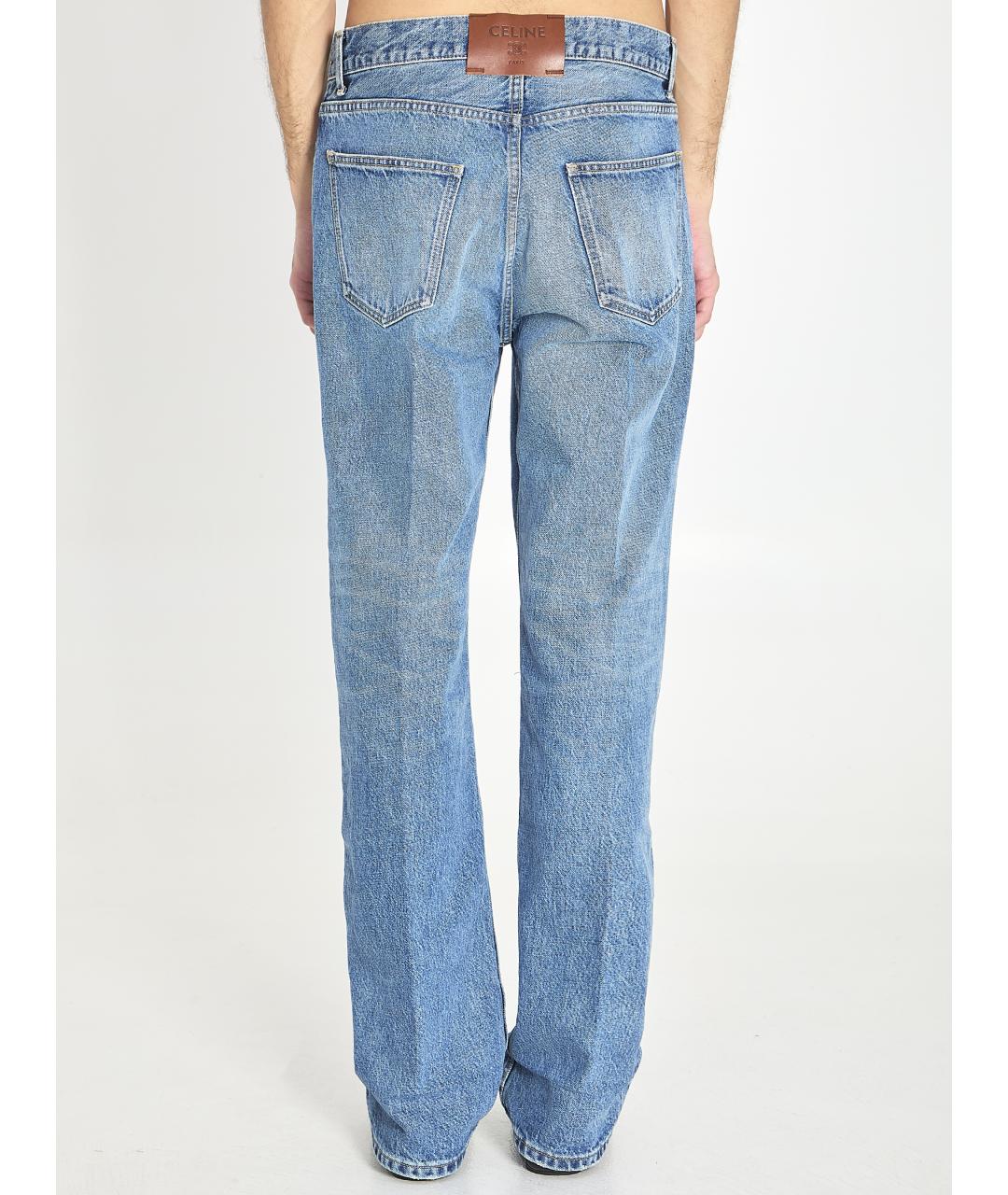 CELINE Синие хлопковые прямые джинсы, фото 4