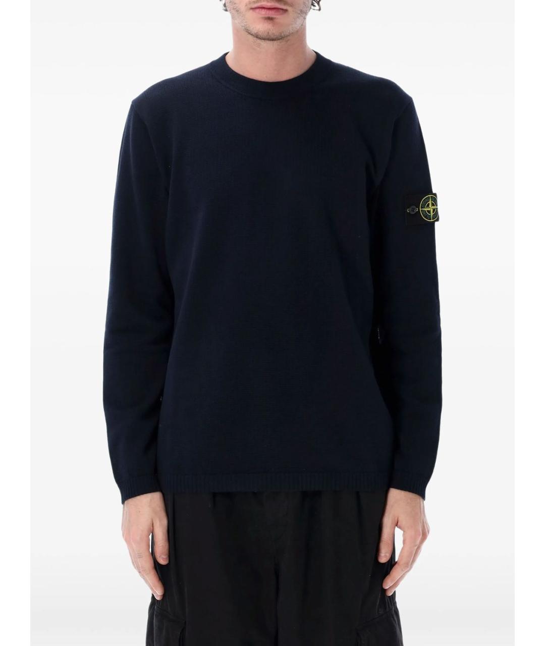 STONE ISLAND Синий хлопковый джемпер / свитер, фото 4