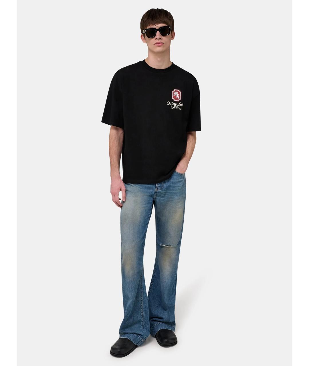 AMIRI Черная хлопковая футболка, фото 2