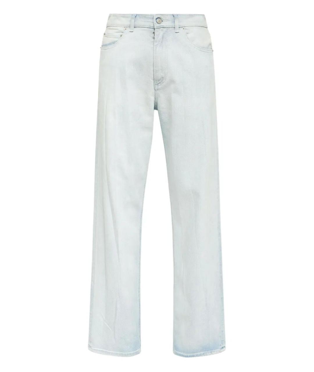 MM6 MAISON MARGIELA Голубые хлопковые прямые джинсы, фото 1
