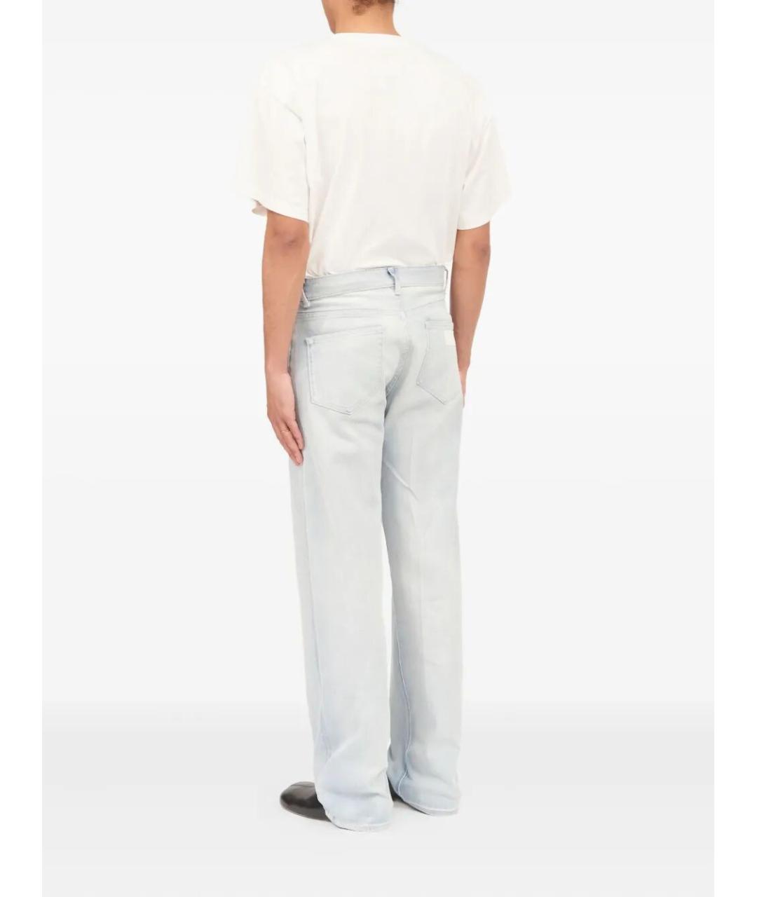 MM6 MAISON MARGIELA Голубые хлопковые прямые джинсы, фото 3