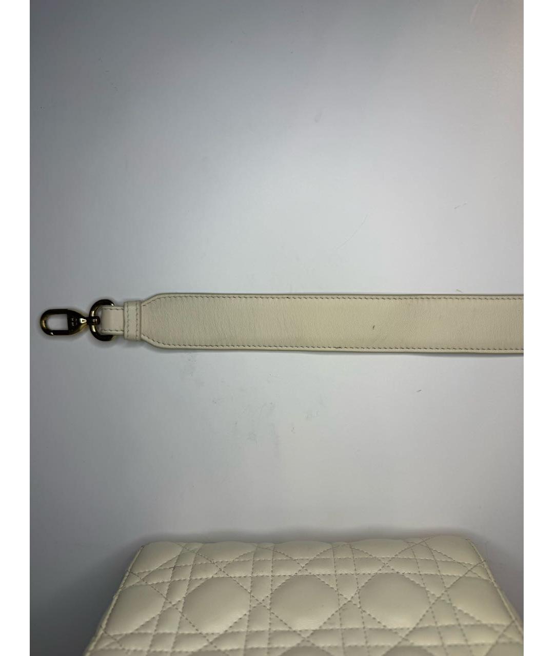 CHRISTIAN DIOR Белая кожаная сумка с короткими ручками, фото 8