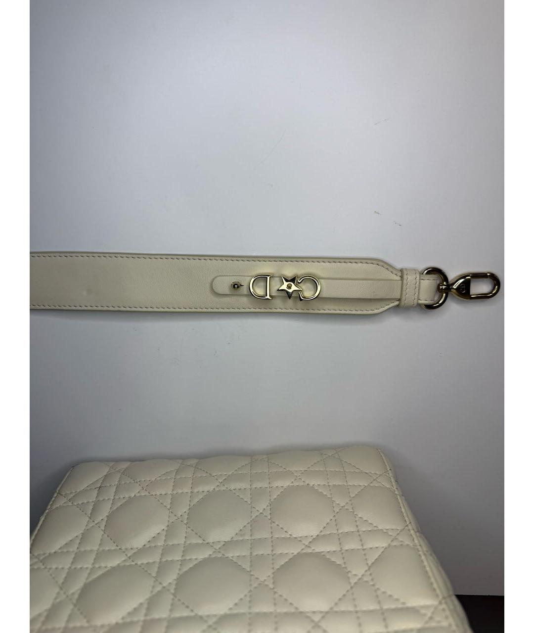 CHRISTIAN DIOR Белая кожаная сумка с короткими ручками, фото 7