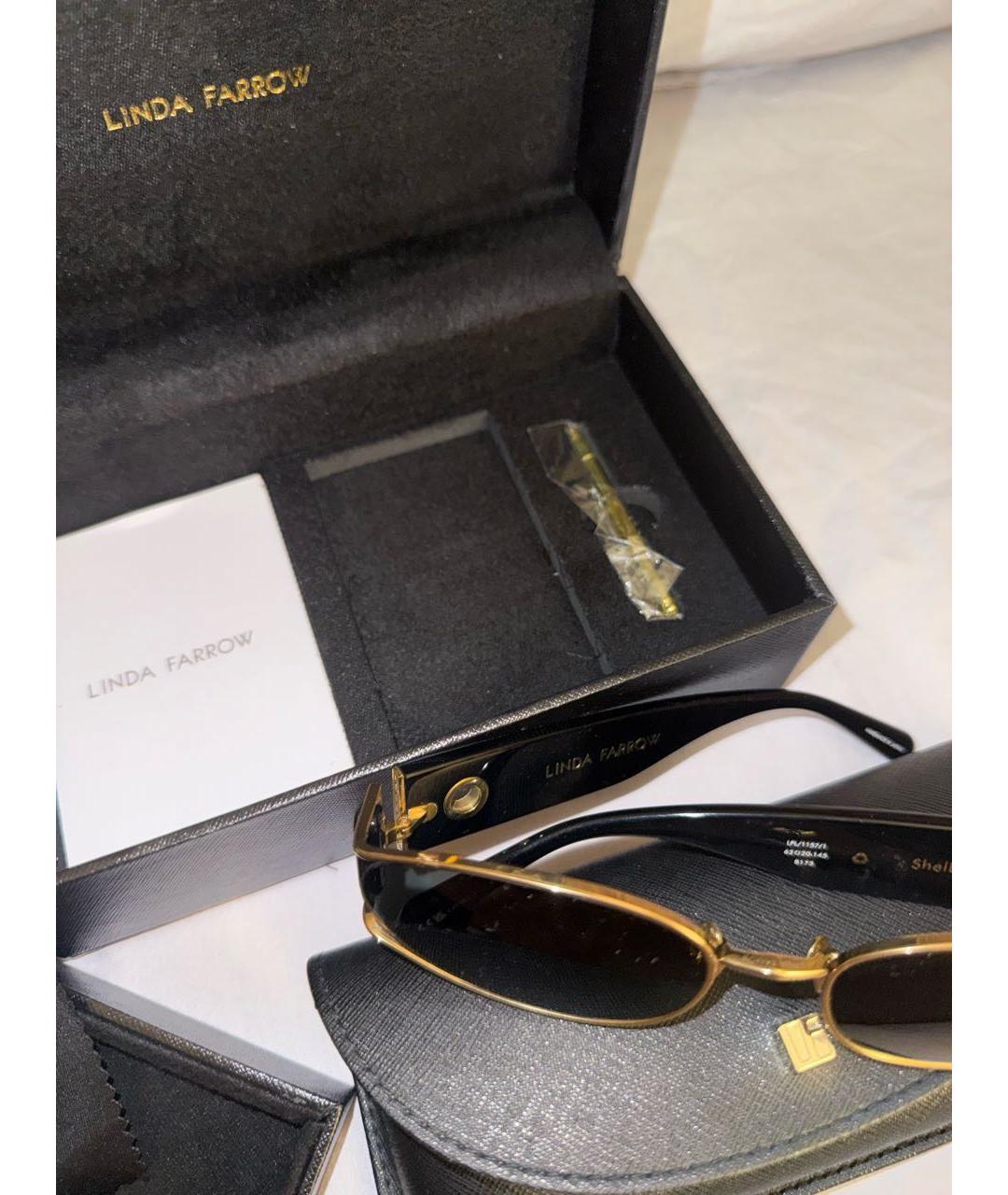LINDA FARROW Черные пластиковые солнцезащитные очки, фото 3