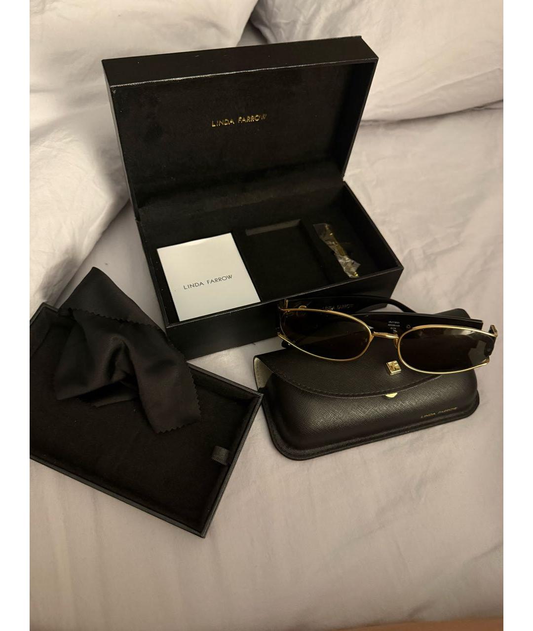 LINDA FARROW Черные пластиковые солнцезащитные очки, фото 4