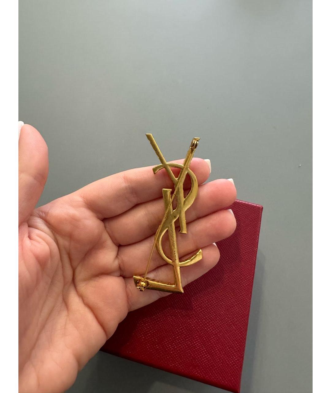 SAINT LAURENT Золотая металлическая булавка / брошь, фото 4