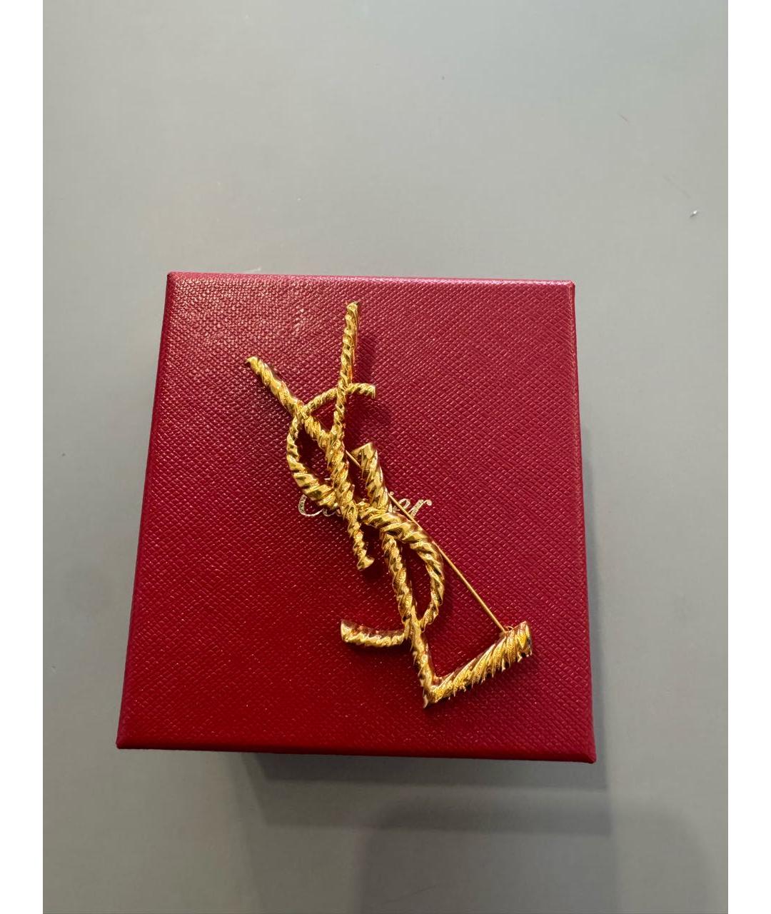 SAINT LAURENT Золотая металлическая булавка / брошь, фото 2