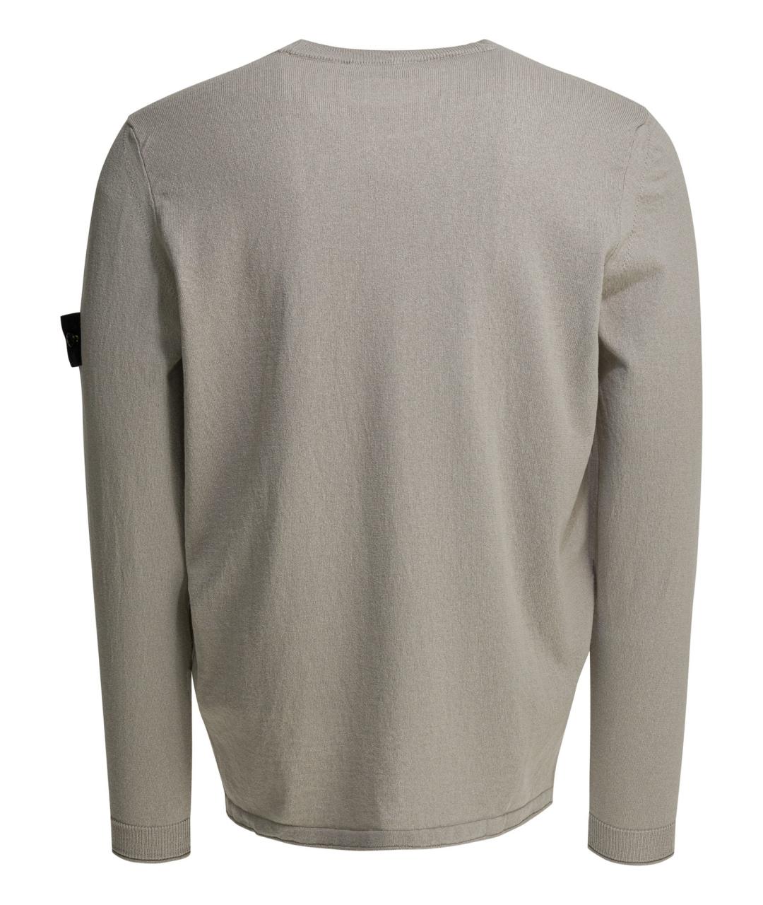 STONE ISLAND Серый хлопковый джемпер / свитер, фото 2