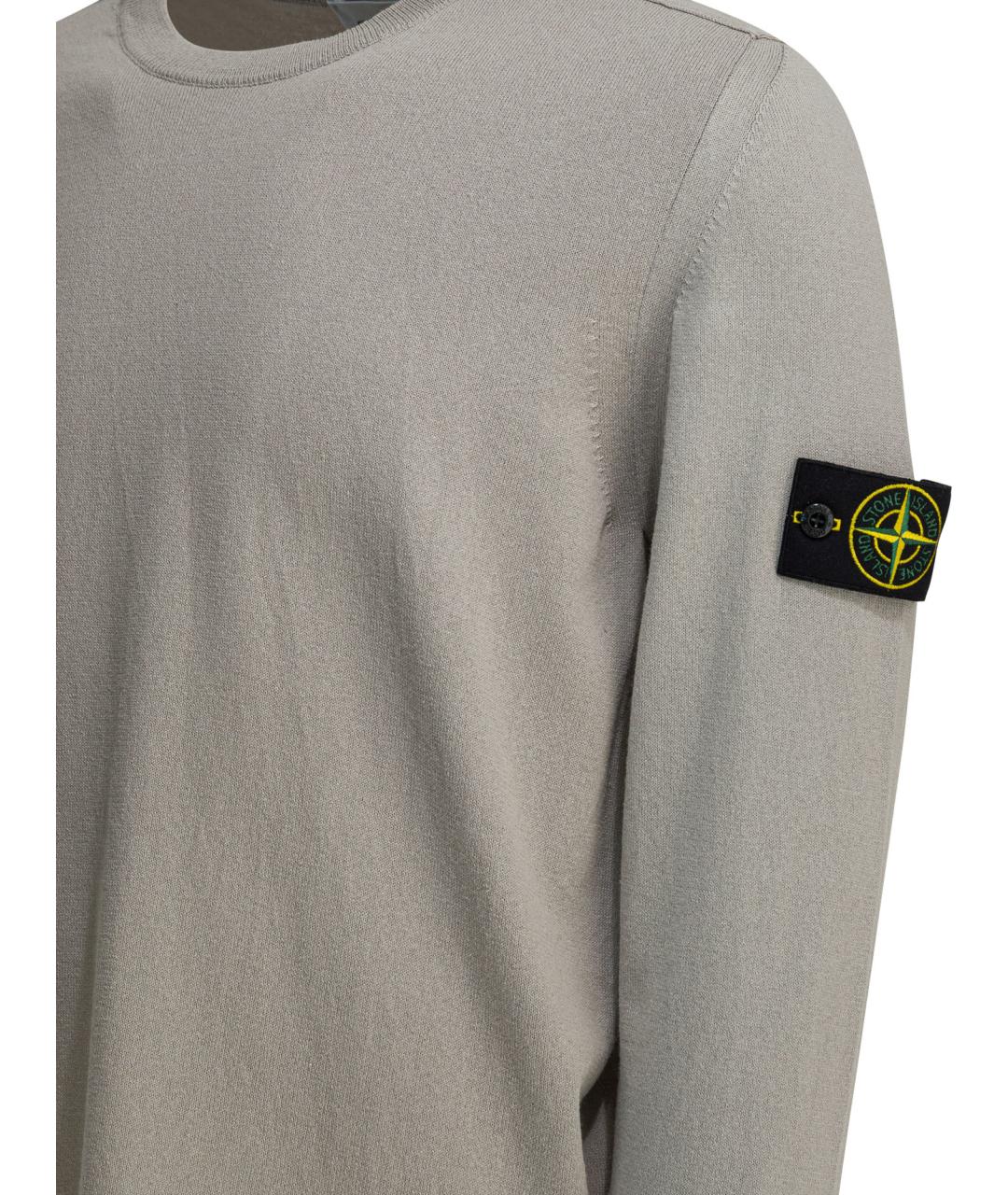 STONE ISLAND Серый хлопковый джемпер / свитер, фото 3