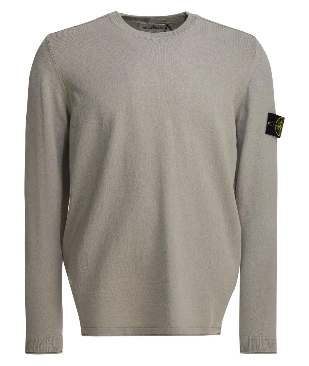 STONE ISLAND Серый хлопковый джемпер / свитер, фото 1