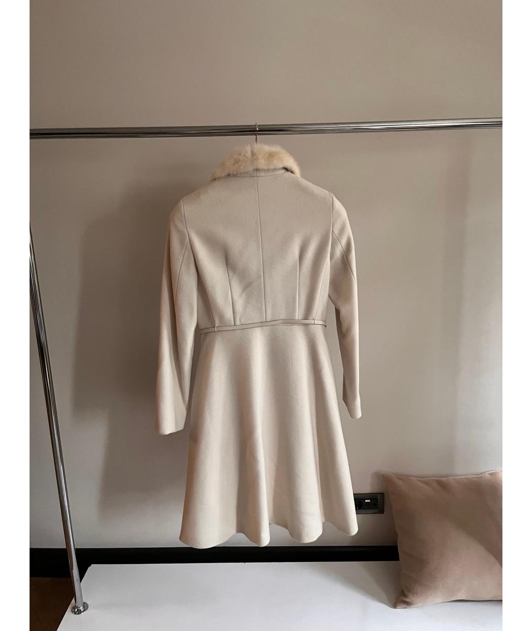 MAX MARA STUDIO Белое шерстяное пальто, фото 2