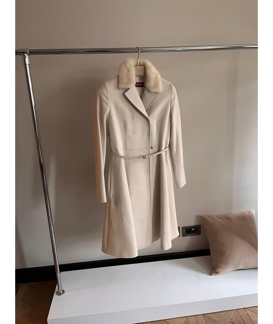 MAX MARA STUDIO Белое шерстяное пальто, фото 5