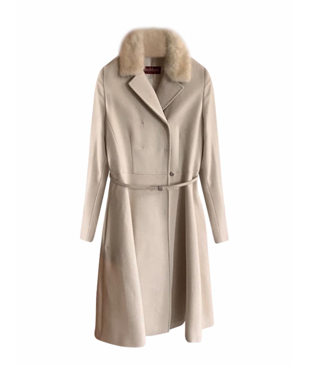 MAX MARA STUDIO Белое шерстяное пальто, фото 1