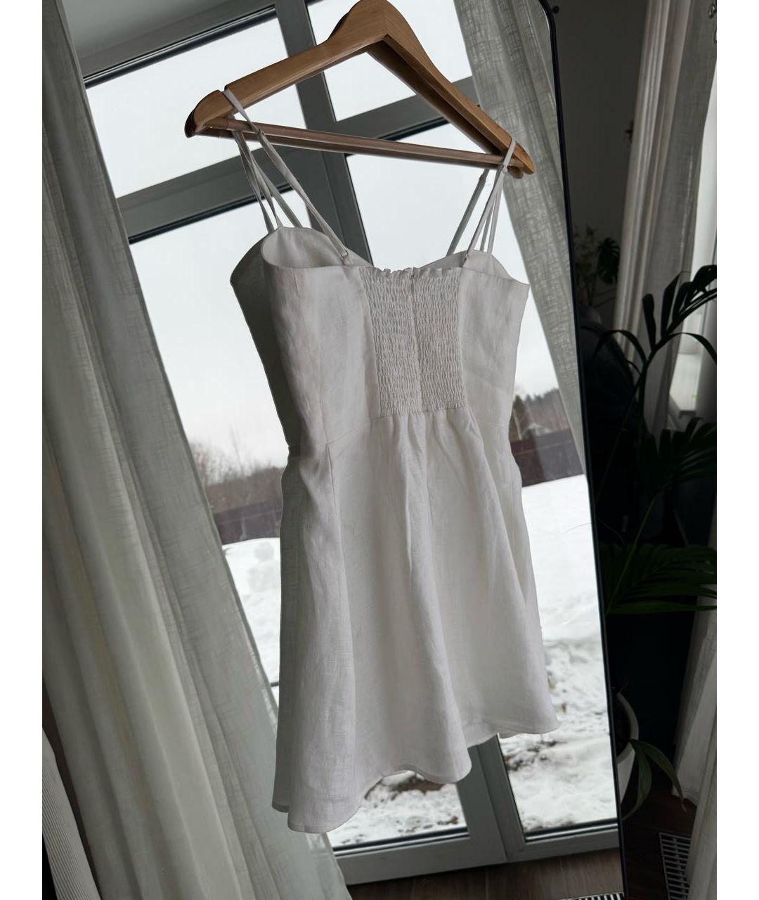 REFORMATION Белое льняное повседневное платье, фото 2
