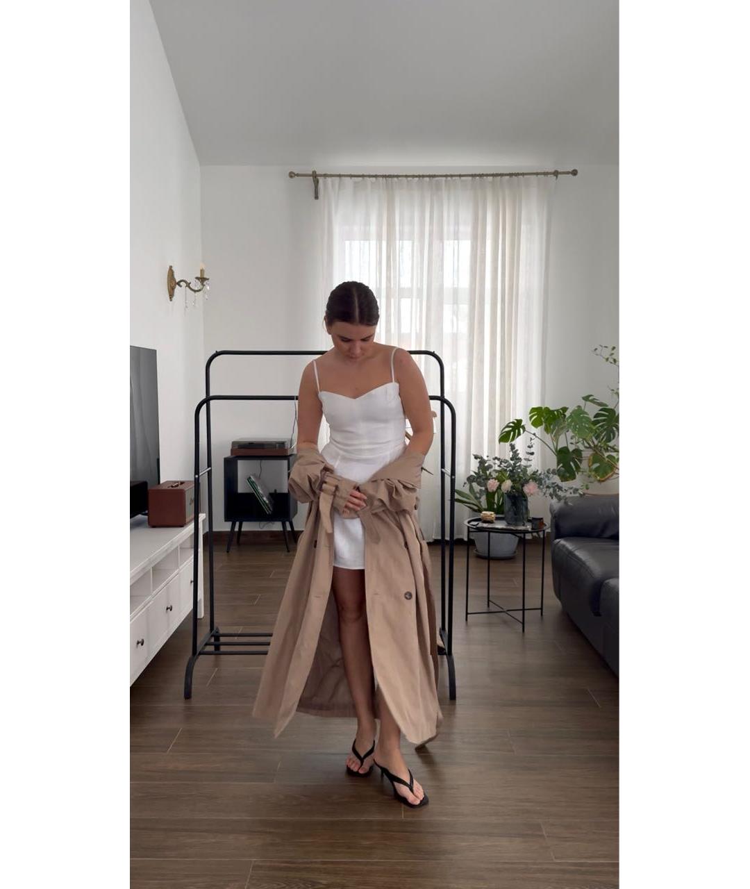 REFORMATION Белое льняное повседневное платье, фото 6