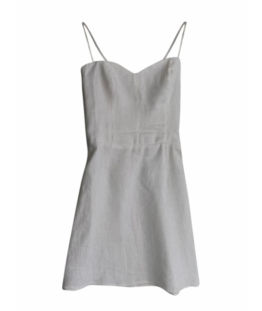 REFORMATION Белое льняное повседневное платье, фото 1