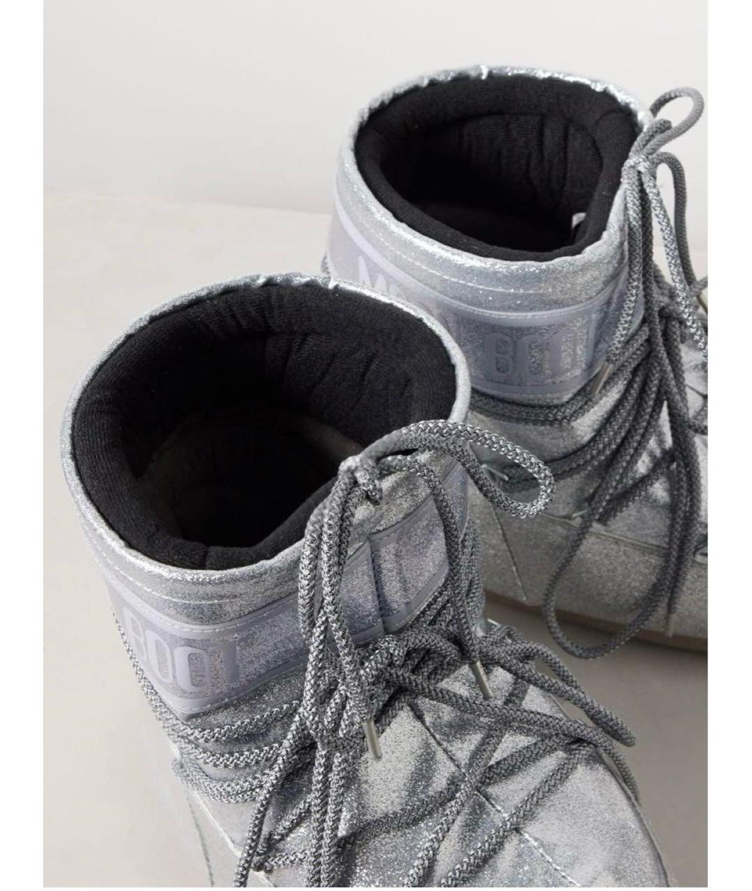 MOON BOOT Серебряные резиновые ботинки, фото 8