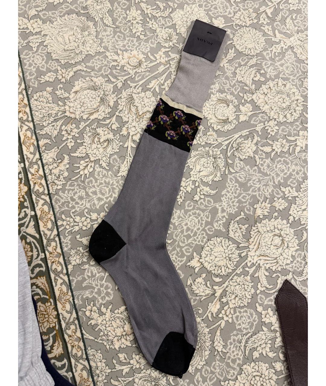 PRADA Серые носки, чулки и колготы, фото 3