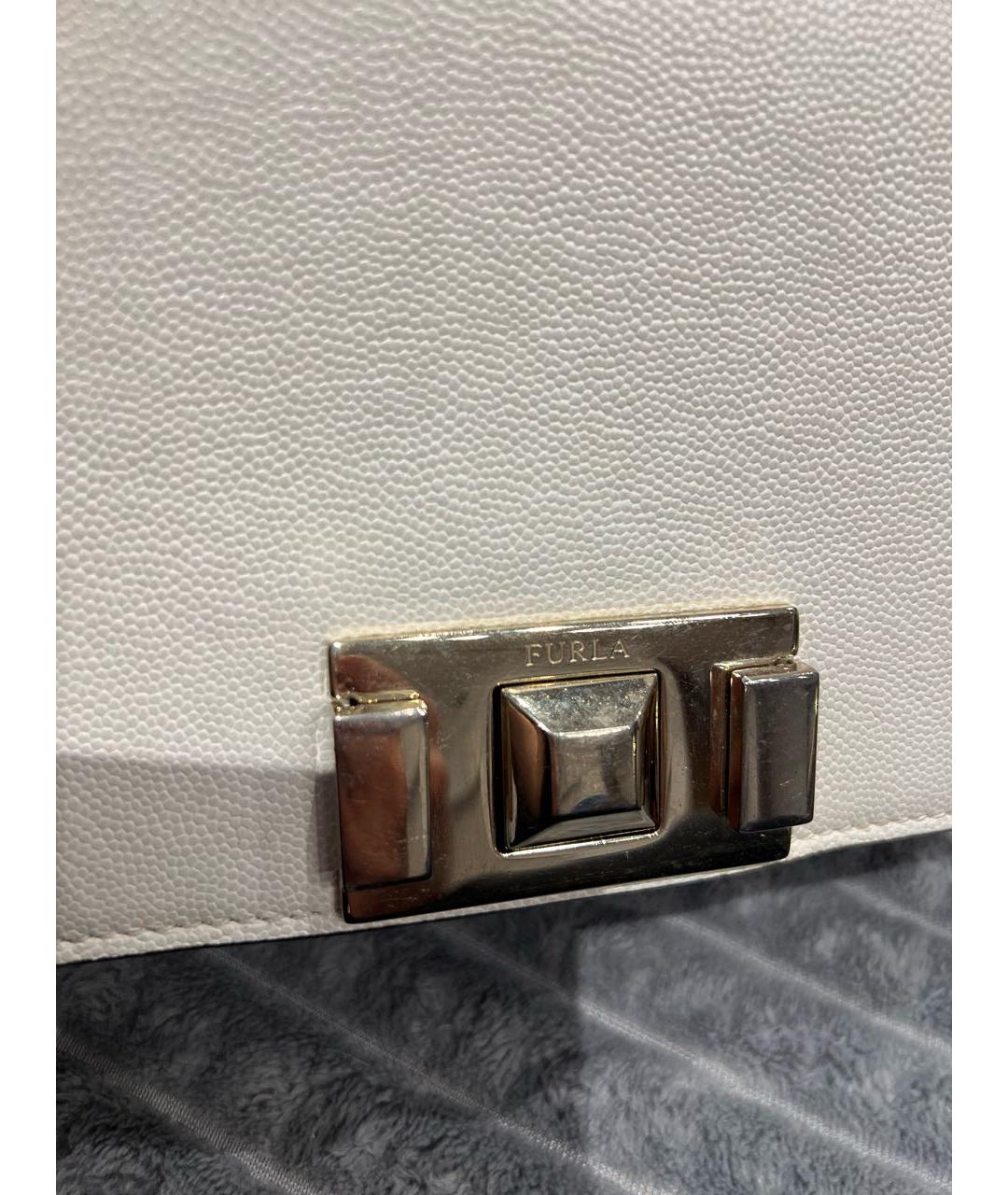 FURLA Белая кожаная сумка через плечо, фото 5