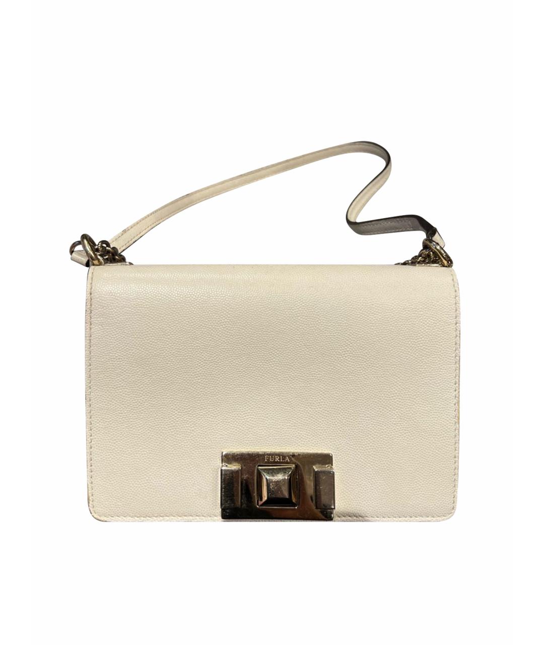 FURLA Белая кожаная сумка через плечо, фото 1