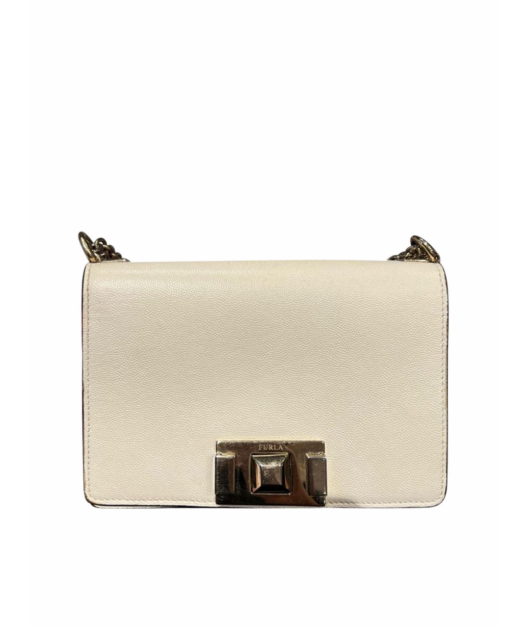FURLA Белая кожаная сумка через плечо, фото 8
