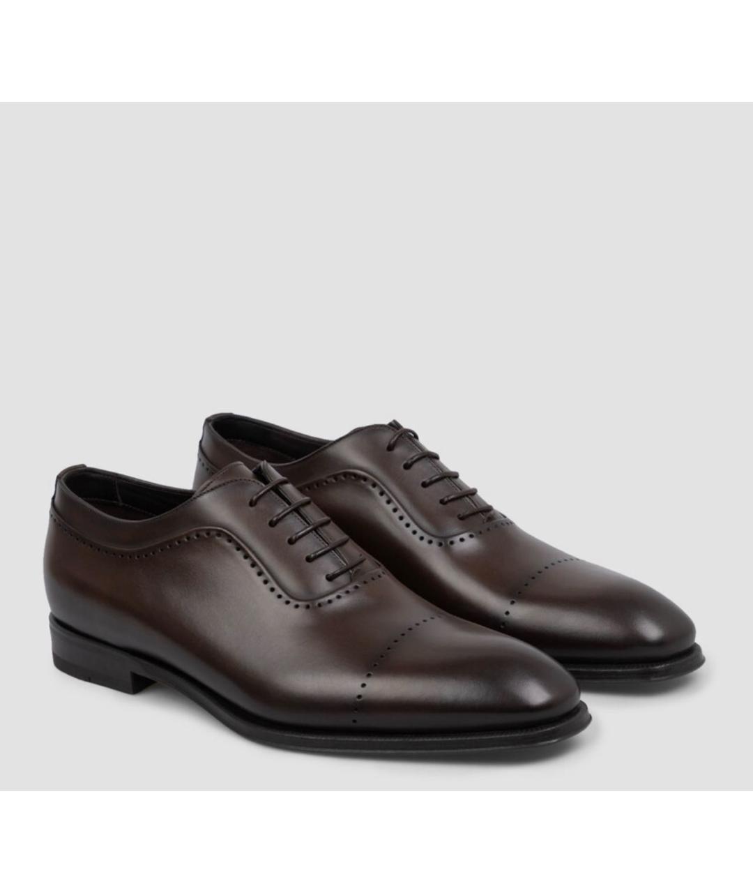 STEFANO RICCI Коричневые кожаные низкие ботинки, фото 2