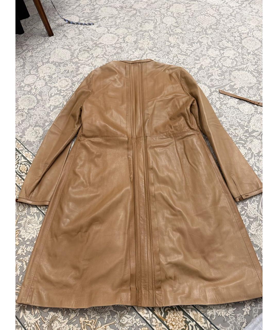 VALENTINO Коричневое кожаное пальто, фото 3