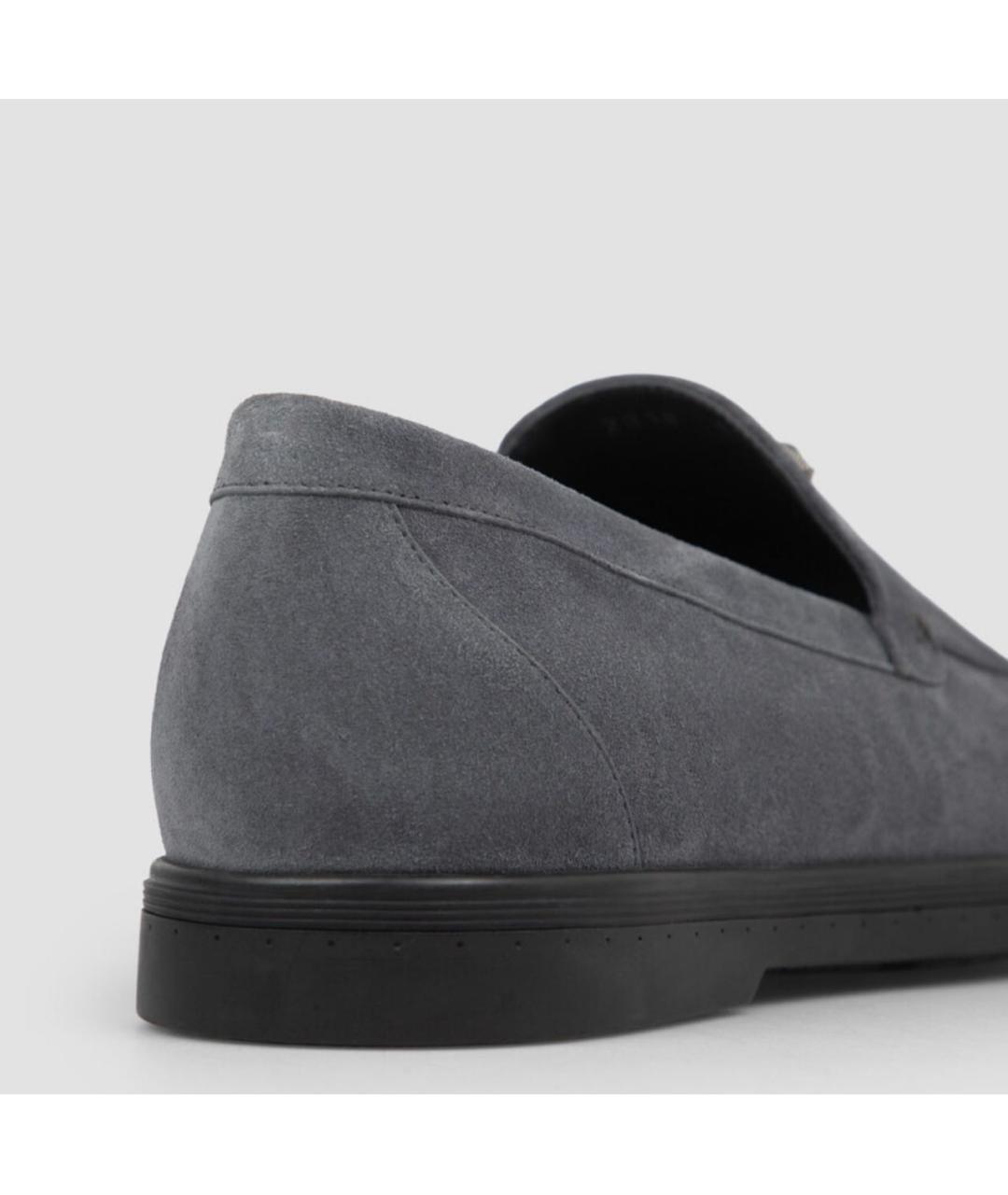 STEFANO RICCI Серые замшевые лоферы, фото 5