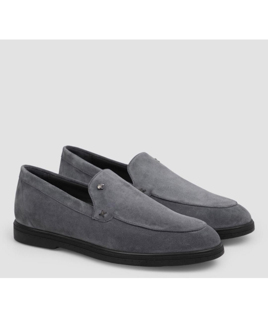 STEFANO RICCI Серые замшевые лоферы, фото 2