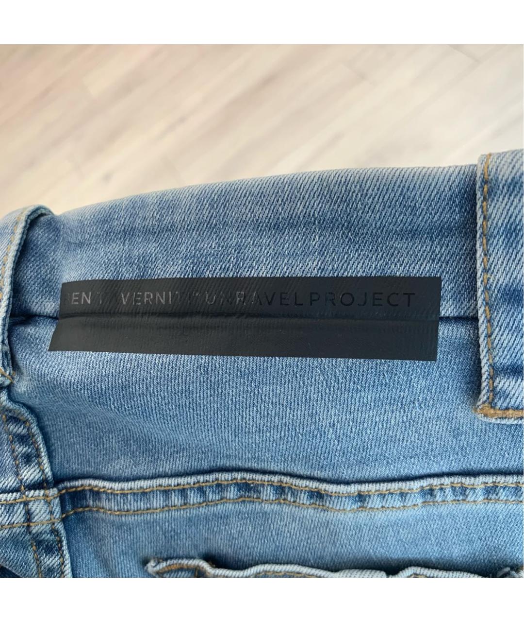 UNRAVEL PROJECT Голубые хлопковые шорты, фото 3