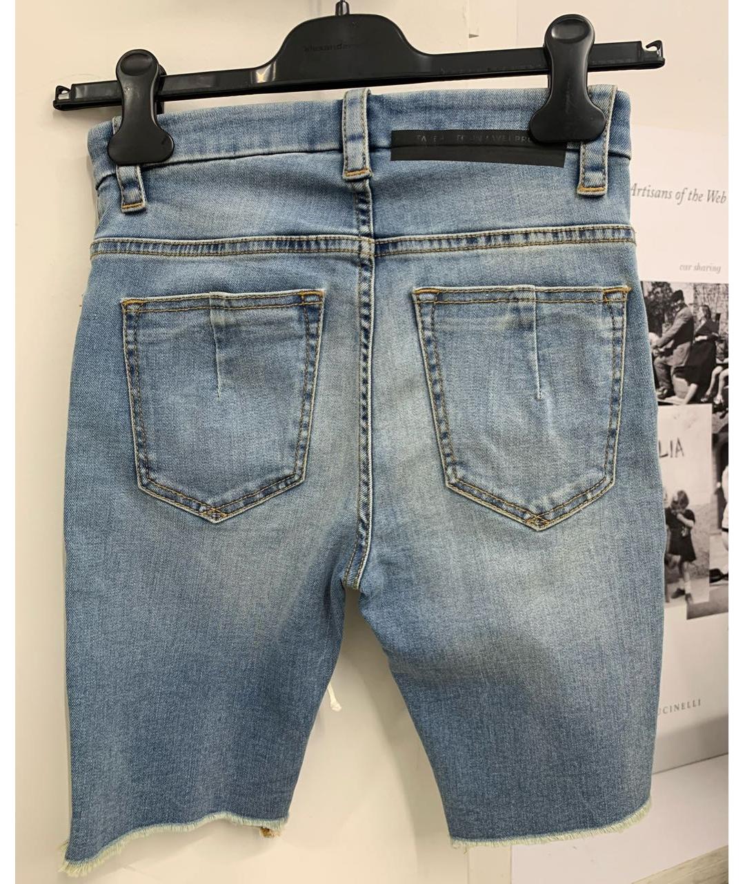 UNRAVEL PROJECT Голубые хлопковые шорты, фото 2