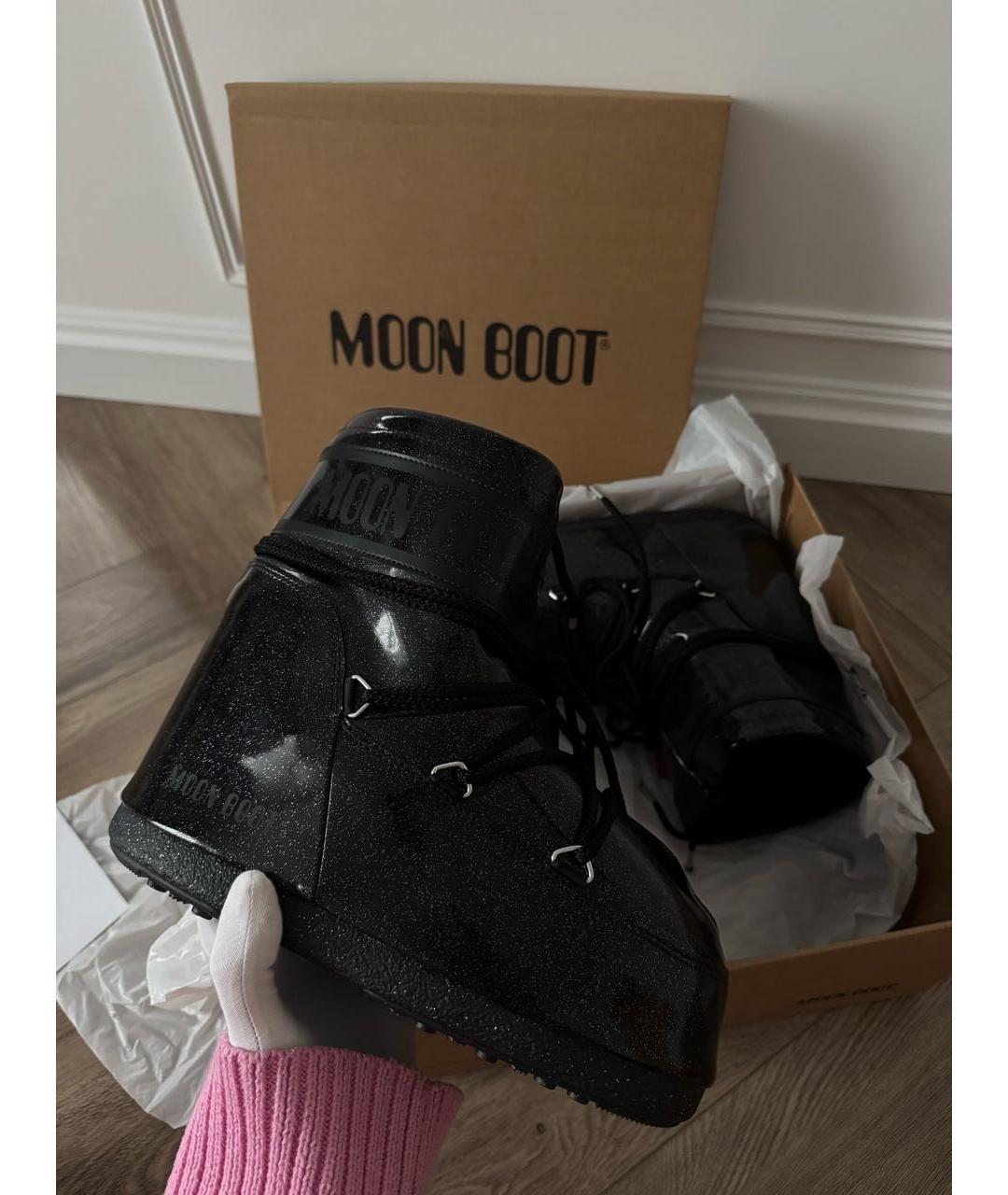 MOON BOOT Черные резиновые ботинки, фото 4