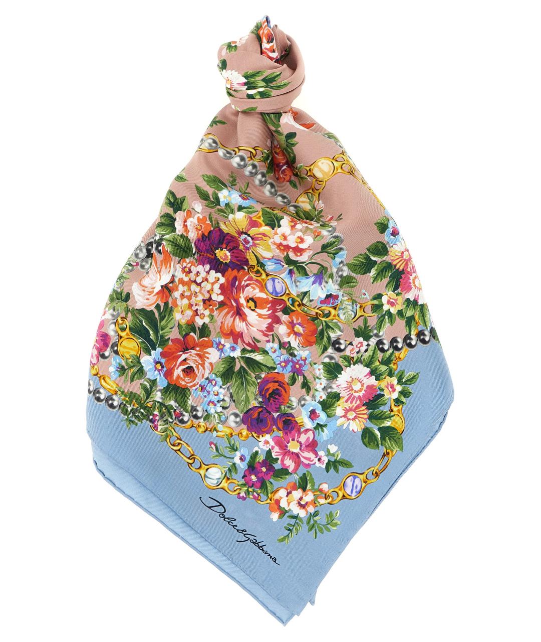 DOLCE&GABBANA Мульти шелковый шарф, фото 1