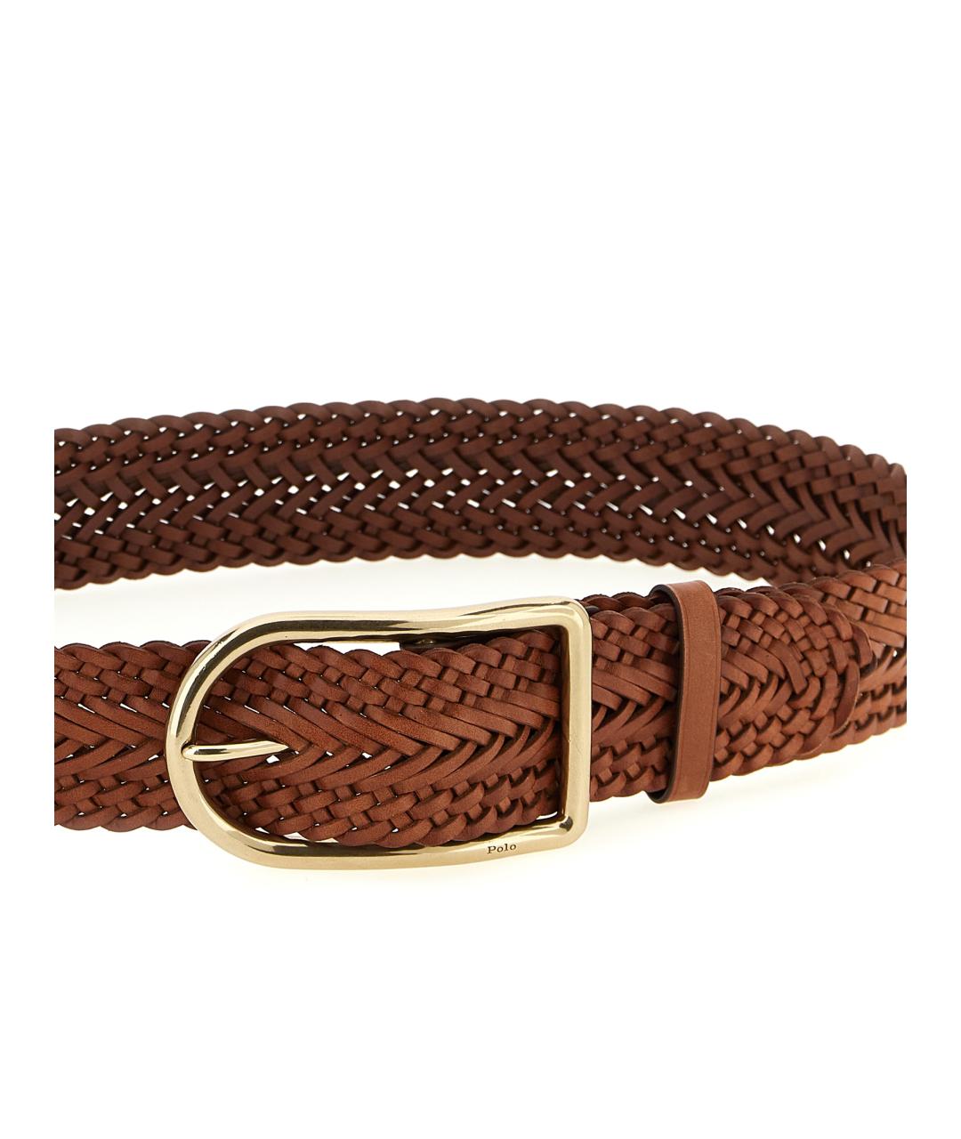 POLO RALPH LAUREN Коричневый кожаный ремень, фото 3