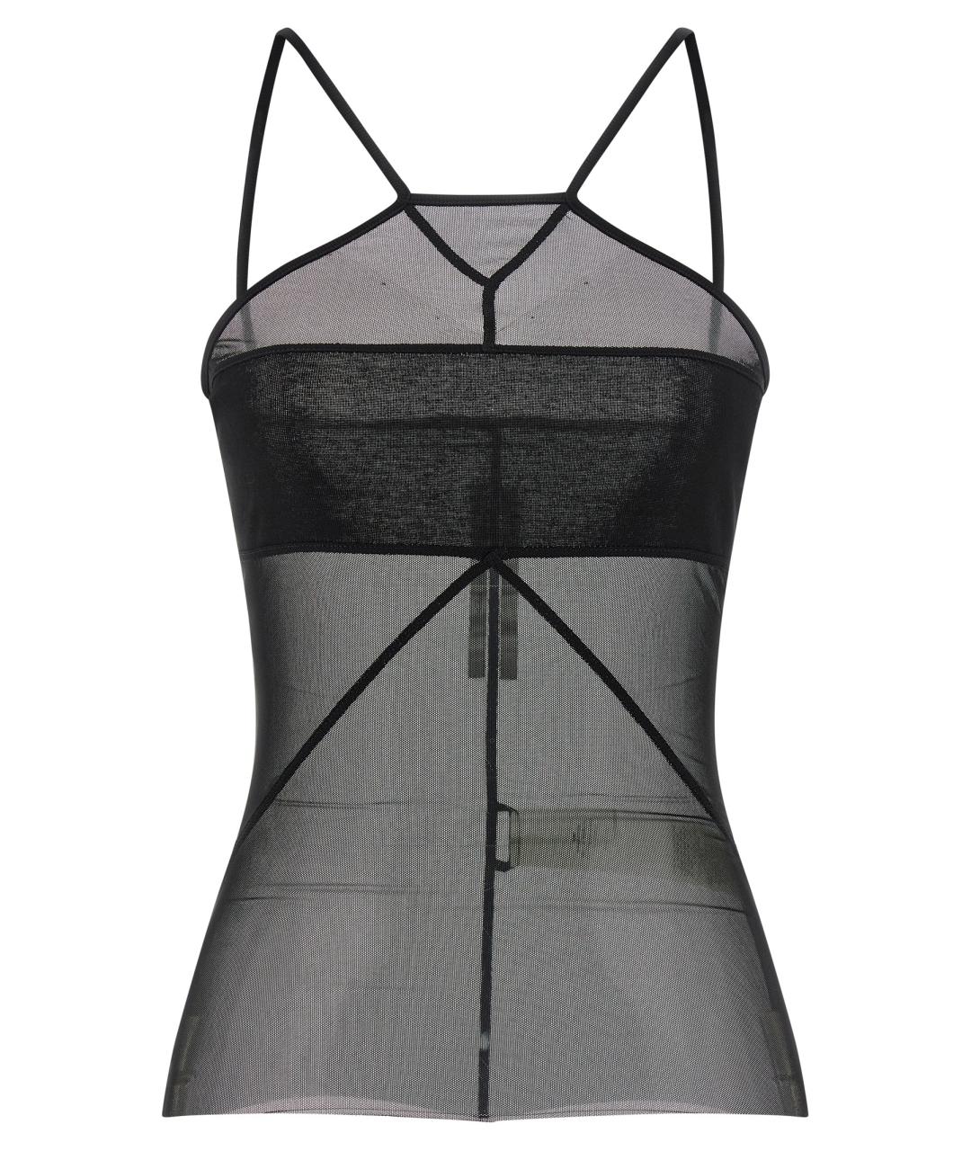 RICK OWENS Черная полиамидовая майка, фото 1