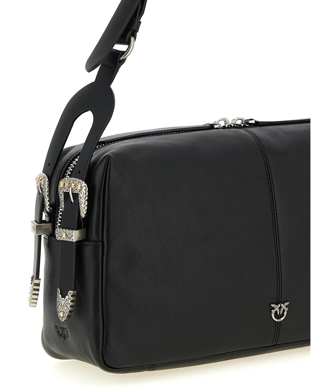 PINKO Черная кожаная сумка через плечо, фото 3