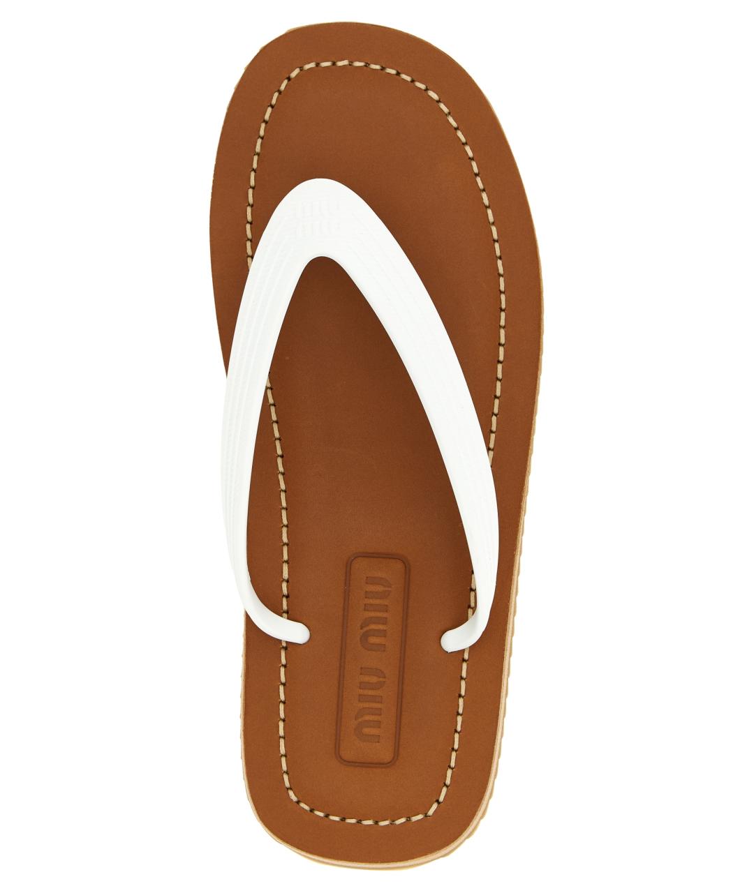 MIU MIU Белые шлепанцы, фото 4