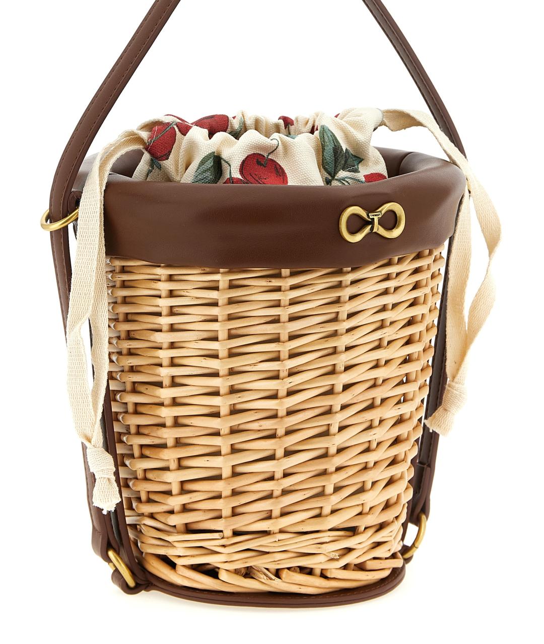 TWIN-SET Бежевая пелетеная сумка через плечо, фото 3