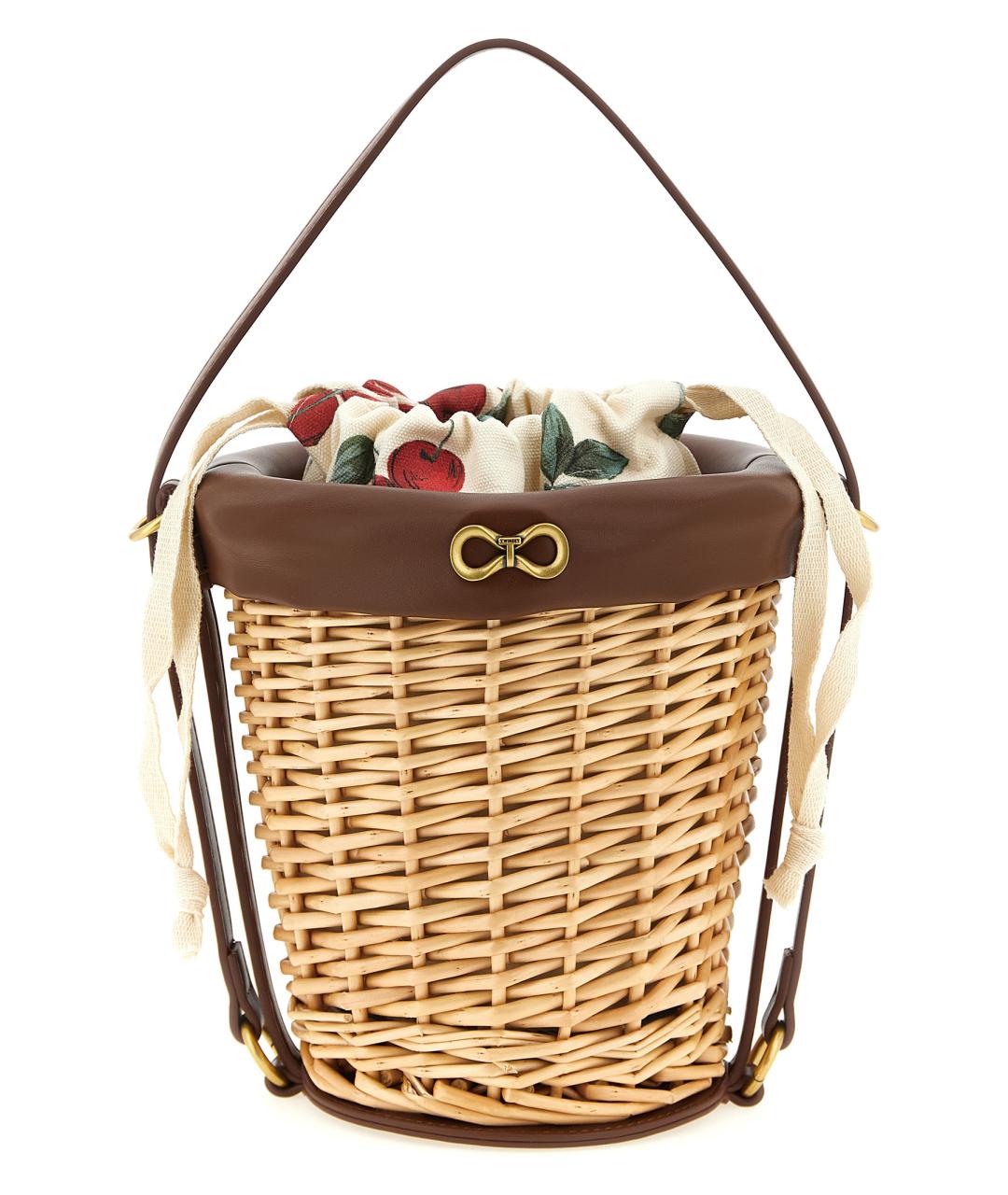 TWIN-SET Бежевая пелетеная сумка через плечо, фото 1