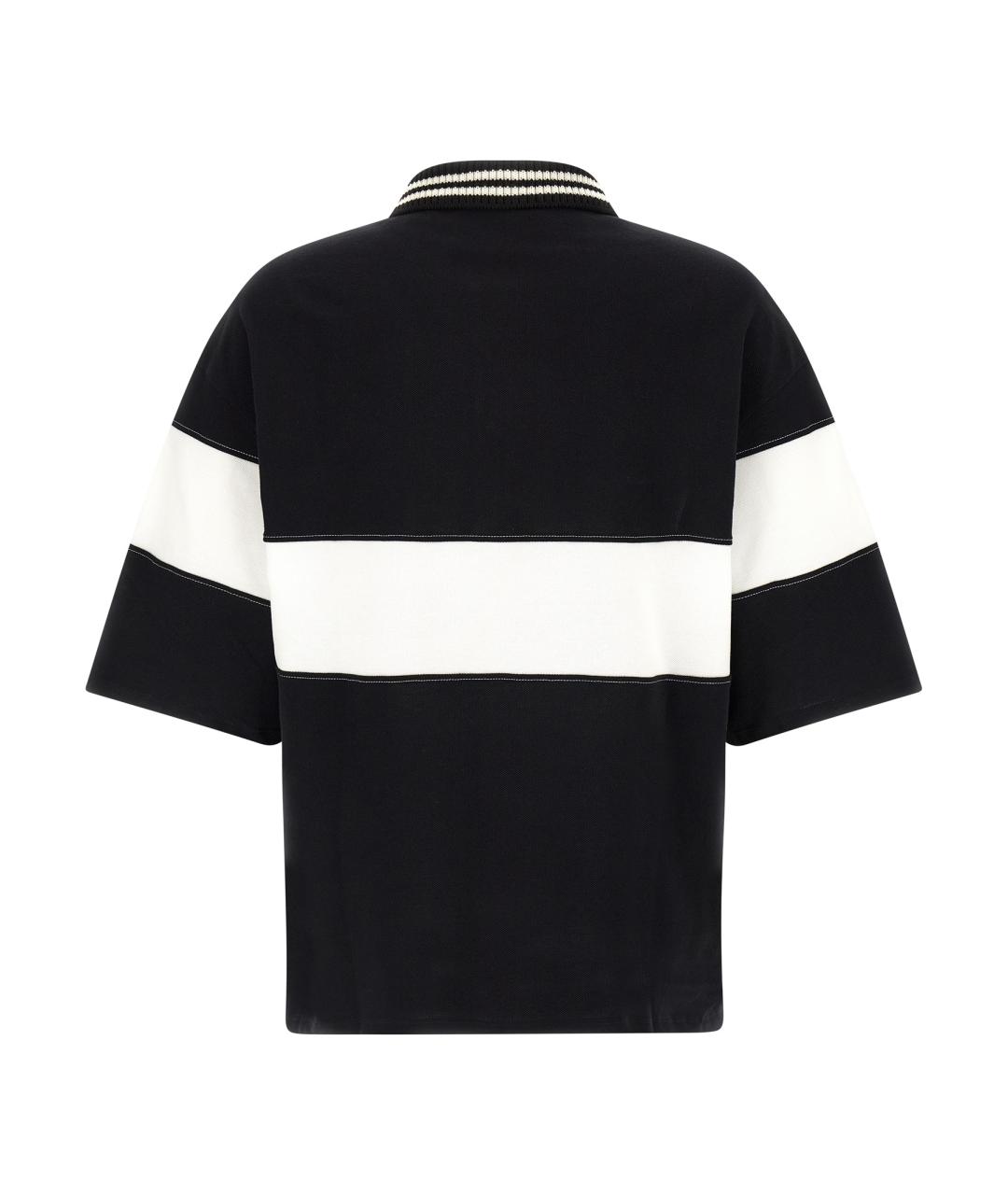 AMIRI Черное хлопковое поло с коротким рукавом, фото 2