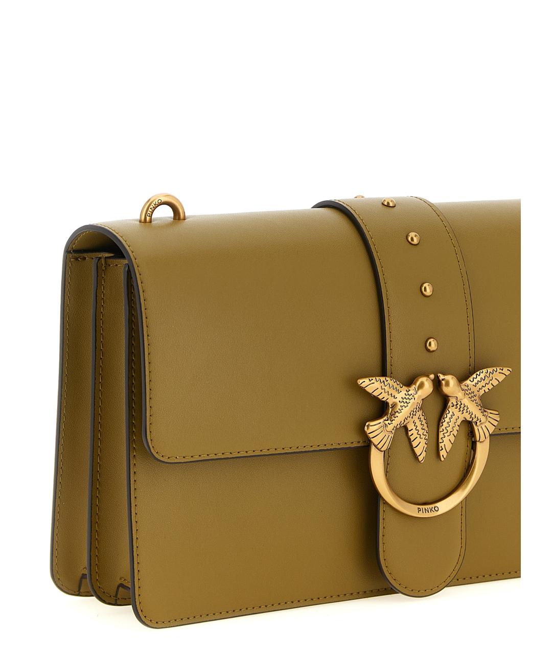 PINKO Зеленая кожаная сумка через плечо, фото 3