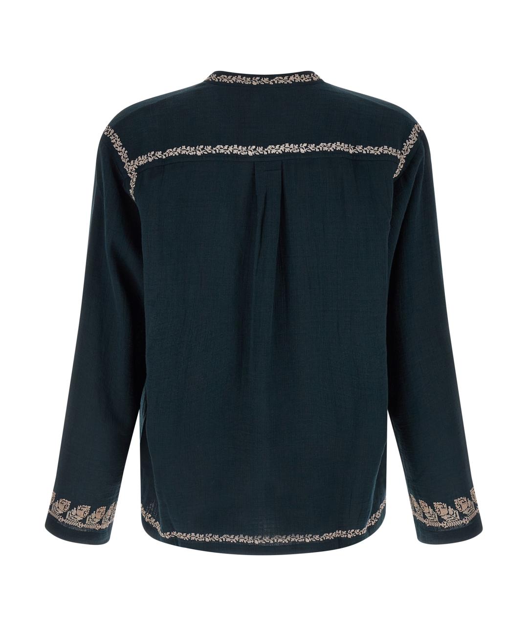 ISABEL MARANT Темно-синяя хлопковая кэжуал рубашка, фото 2