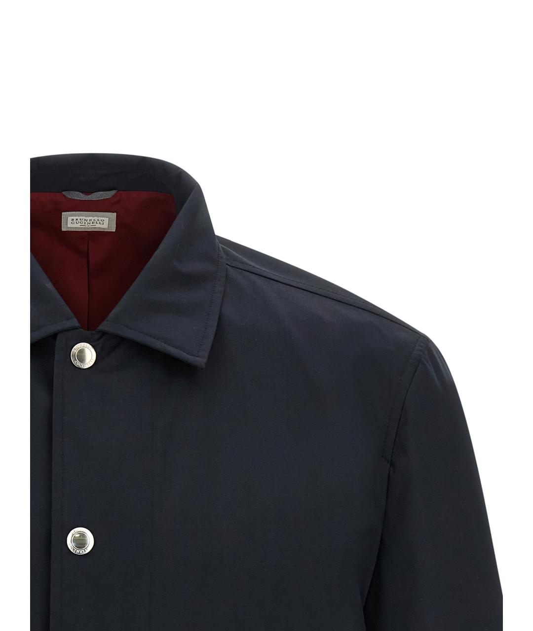BRUNELLO CUCINELLI Темно-синяя шелковая куртка, фото 3