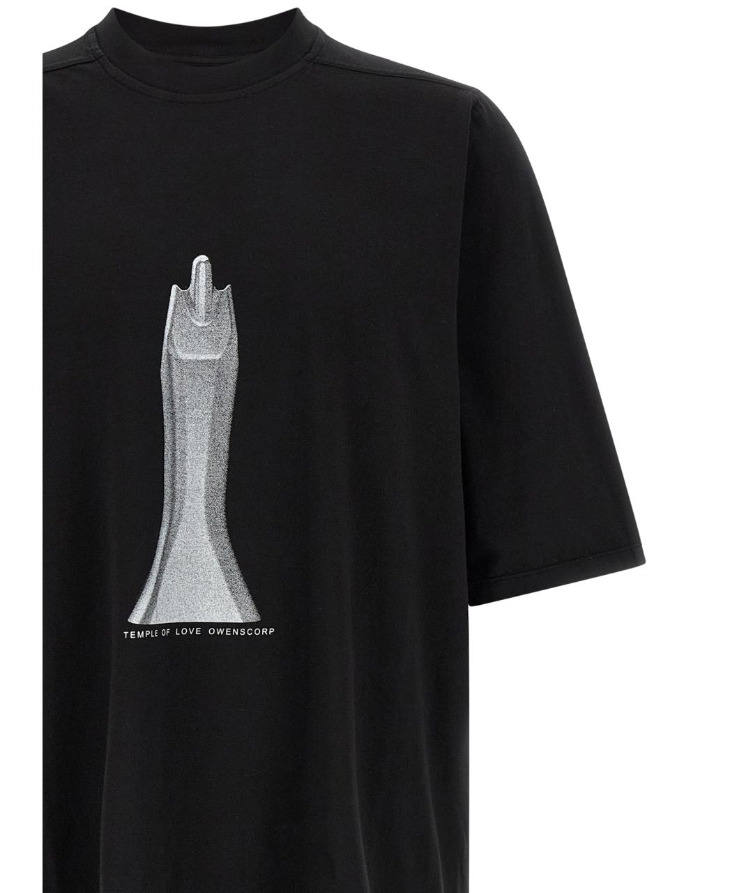 RICK OWENS DRKSHDW Черная хлопковая футболка, фото 3