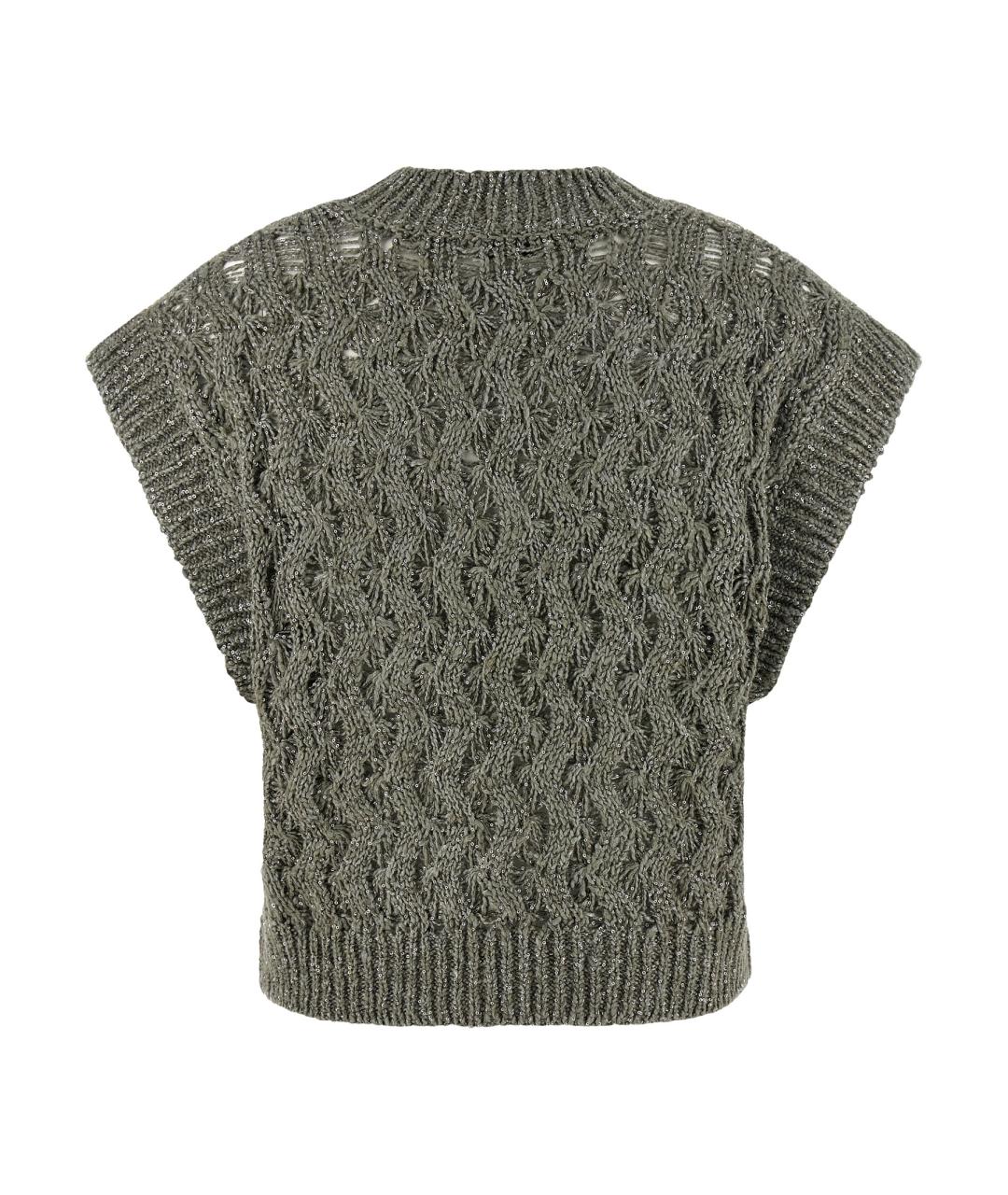 BRUNELLO CUCINELLI Зеленая шелковая жилетка, фото 2