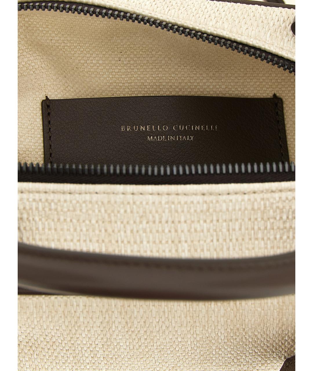 BRUNELLO CUCINELLI Бежевая сумка тоут, фото 4