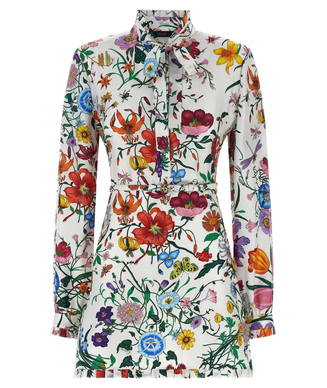 GUCCI Мульти шелковое коктейльное платье, фото 1