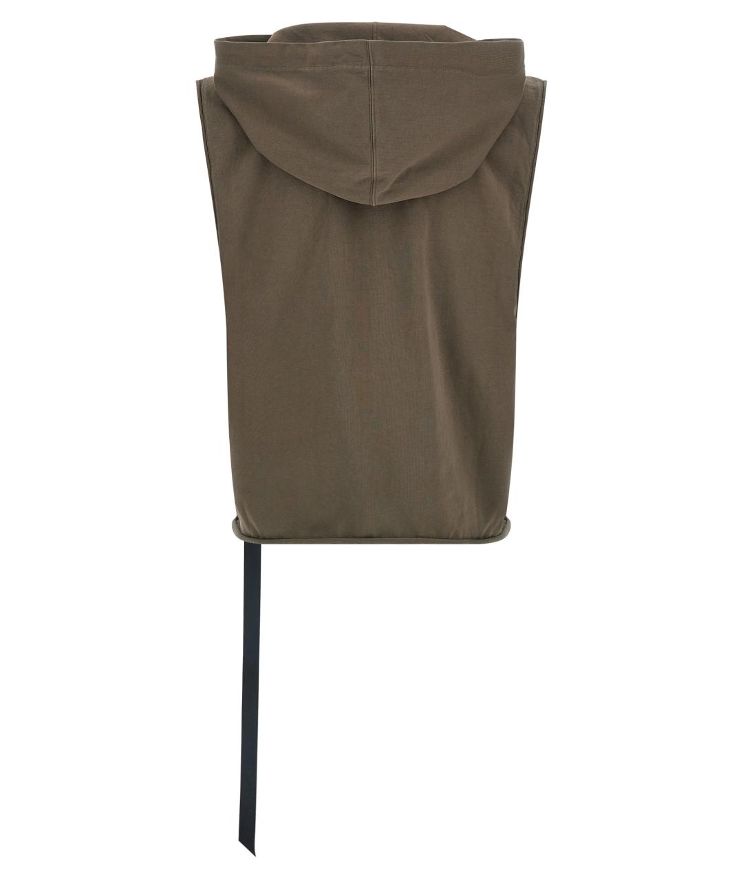 RICK OWENS DRKSHDW Коричневая хлопковая майка, фото 2